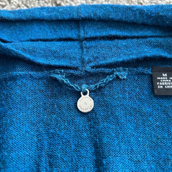 Anthropologie wool blend blouse M teal blue - Picture 2 of 4